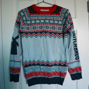 Dutch Bros Coffee Small S Nwot Ugly Christmas Sweater Crochet Knitted Blue New